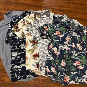 COPY - Mens Medium Short Sleeve Button Down Dress Shirts Lot of 5